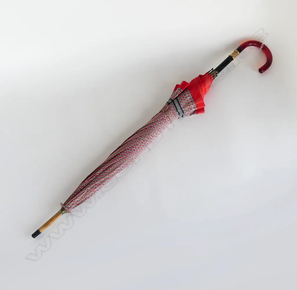 PIERRE BALMAIN RED 1970s UMBRELLA L.900mm Image 1++