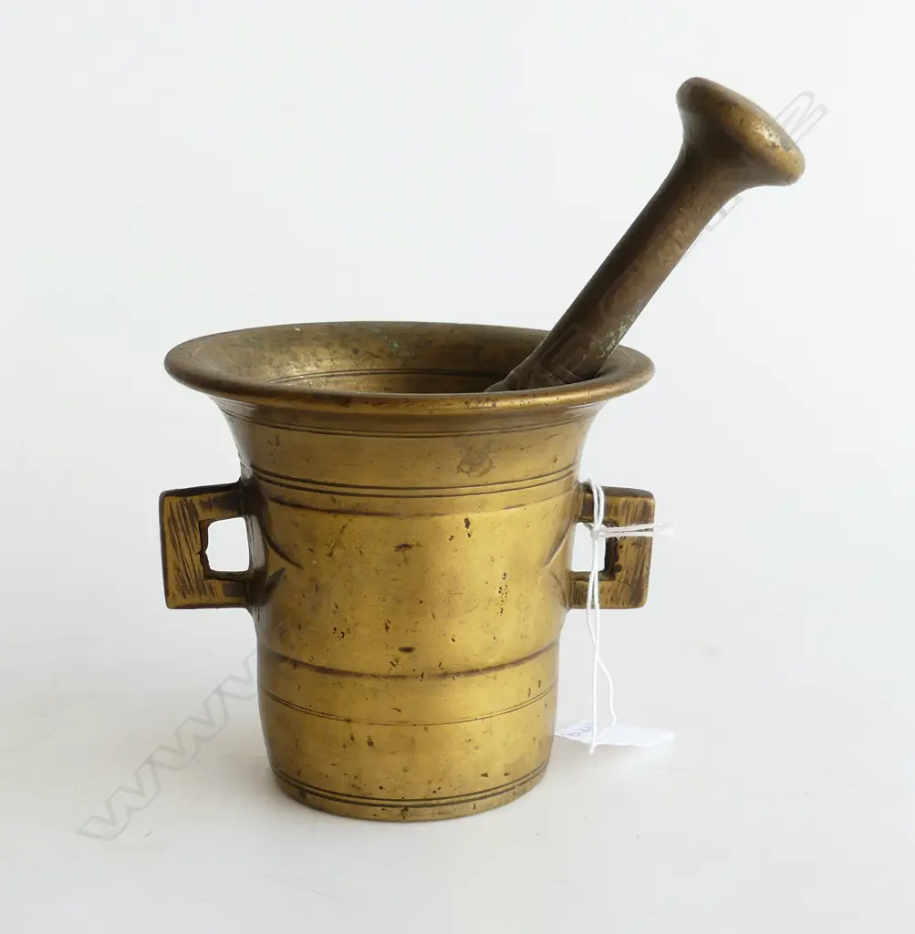 ORIENTAL BRONZE MORTAR 110mm dia & PESTLE L.170mm Image 1++
