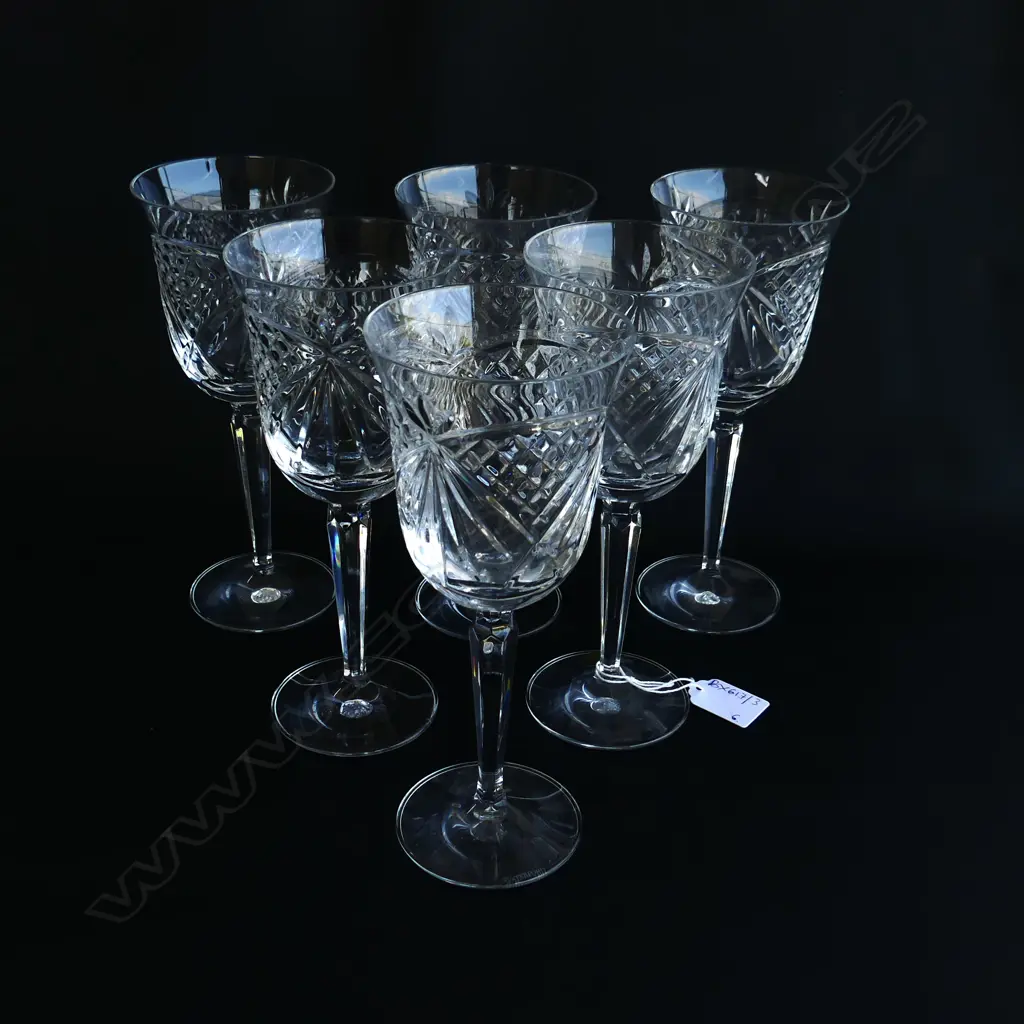 6 WATERFORD CRYSTAL WINE GLASSES H.215mm Image 1++