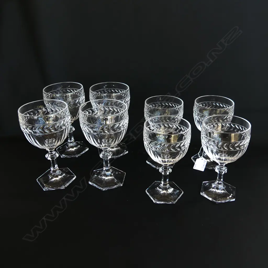 8 VILLEROY & BOCH CRYSTAL WINE GLASSES 4x H.150 4x H.165mm Image 1++