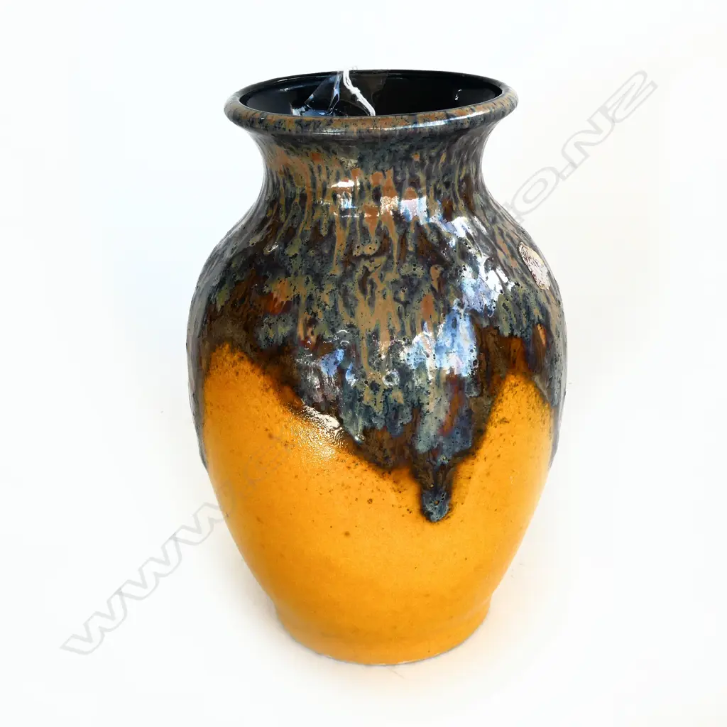 UBELACKER WEST GERMAN LAVA VASE, STICKER TO SHOULDER OF VASE, H.210mm Image 1++