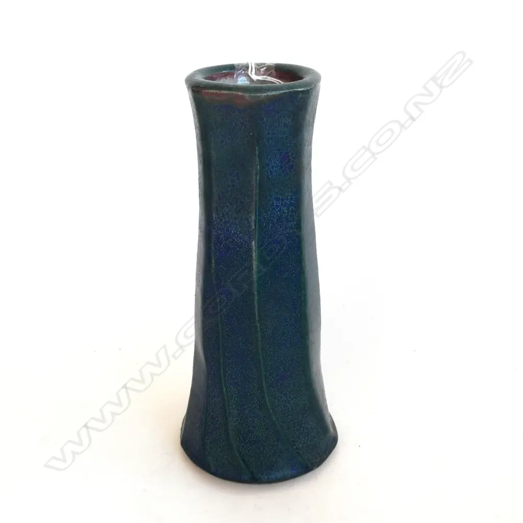 ATTRIBUTED GRAEME STORM CUTSIDED VASE IN BARIUM BLUE H. 240mm Image 1++