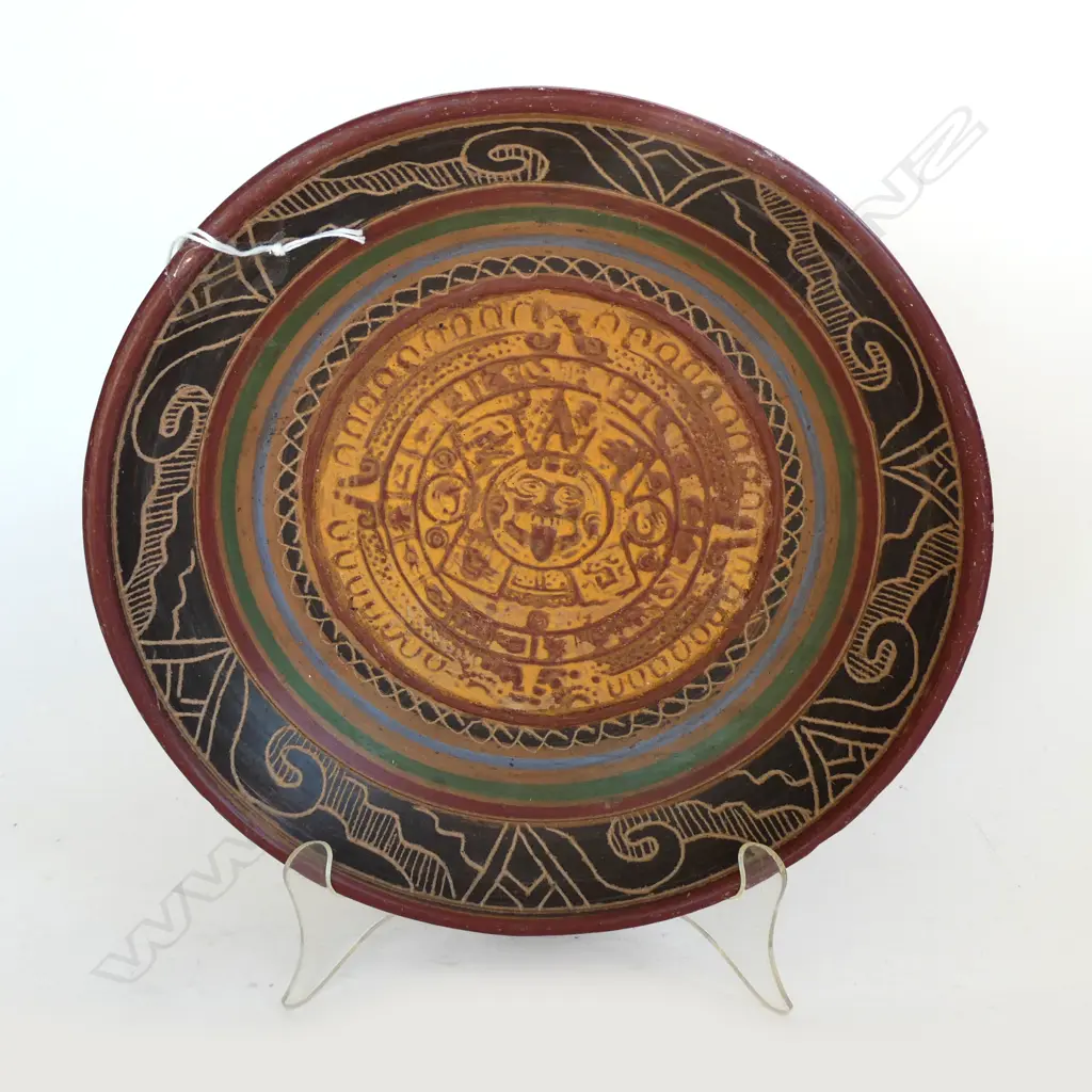 AZTEC MAYAN CALENDAR BOWL, DIA. 225mm Image 1++
