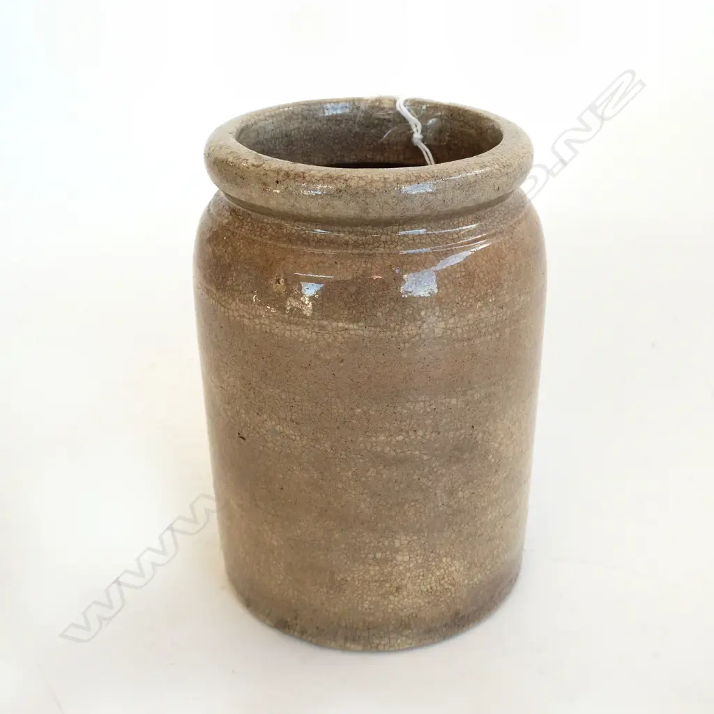 MILTON POTTERY PRESERVE JAR, IMPRESSED MILTON MARK ON SIDE, H. 140mm Image 1++