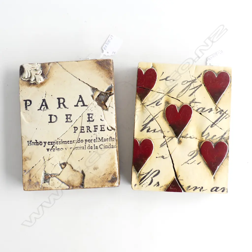 TWO SID DICKENS MEMORY BLOCKS, RED HEARTS & ONE OTHER  Image 1++