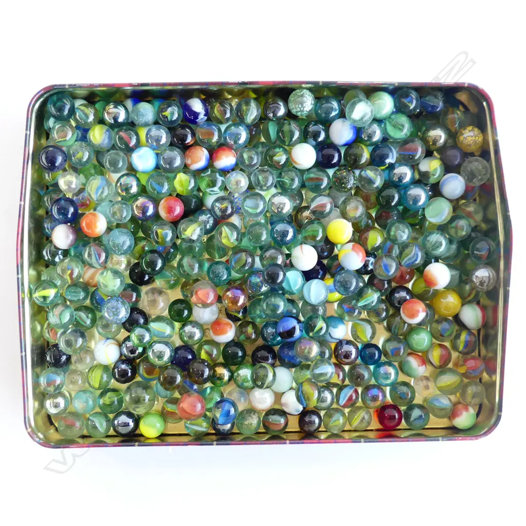 TIN OF MARBLES  Image 1++