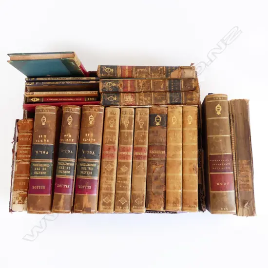 BOX  LOT ASST. ANTIQUE BOOKS EX. GENERAL ASSEMBLY NZ LIBRARY