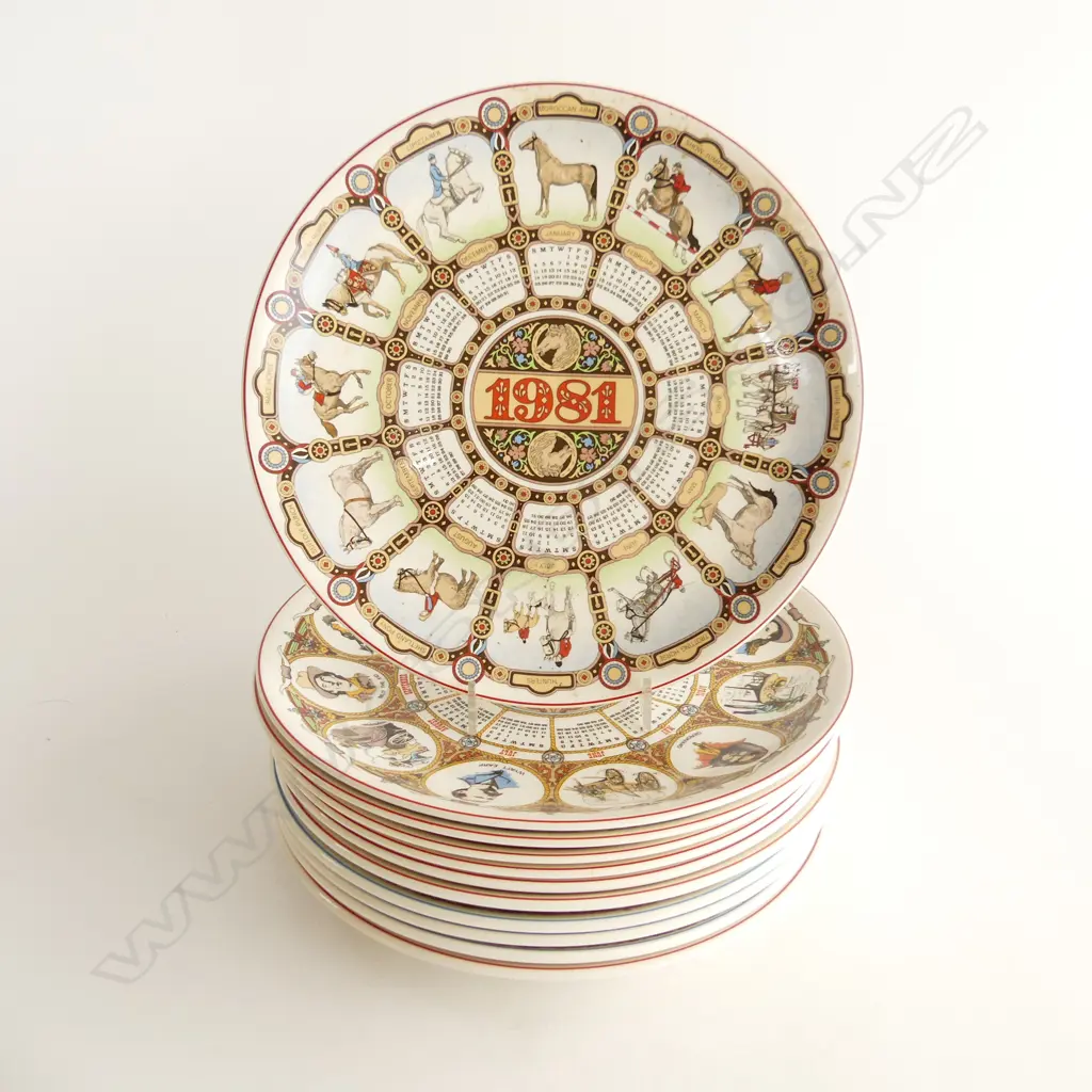 11 WEDGWOOD PLATES; YEARS 1981-1991 260mm dia Image 1++