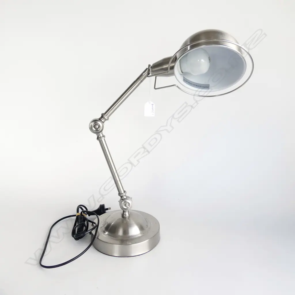 INDUSTRIAL STYLE SILVER METAL DESK LAMP  Image 1++