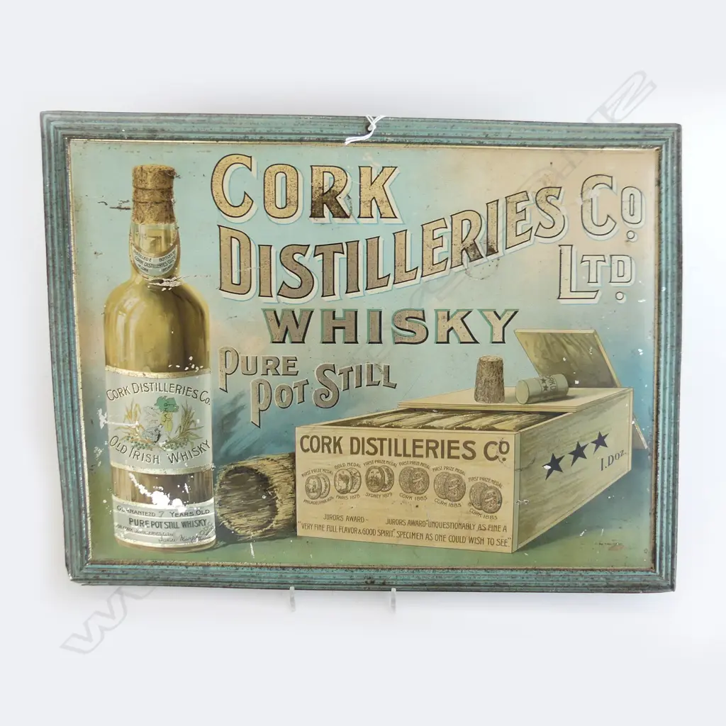 ANTIQUE WHISKY SIGN 'CORK DISTILLERIES Co. Ltd. 315x415mm Image 1++