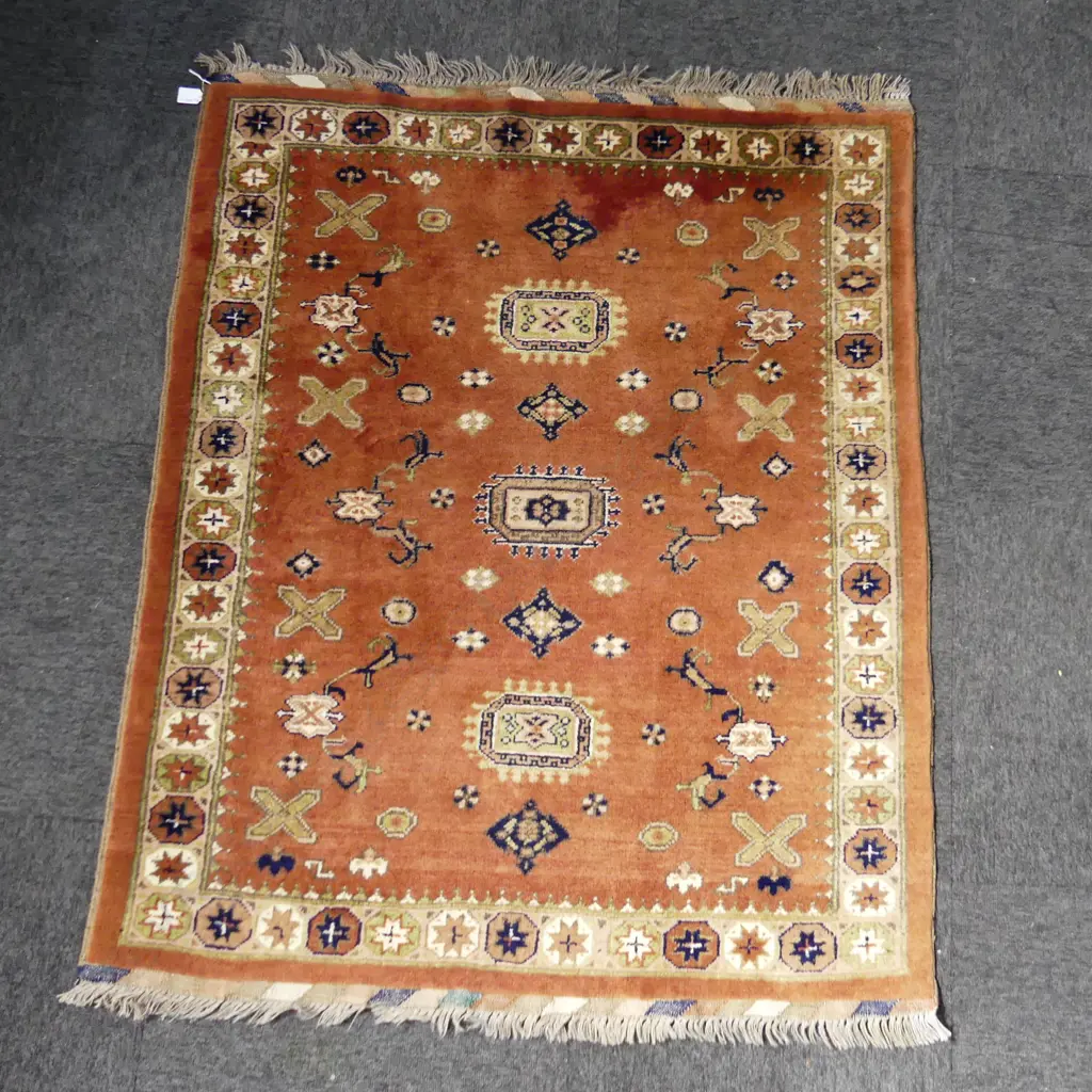 HAND KNOTTED ALL WOOL RUG 1300x1050mm Image 1++