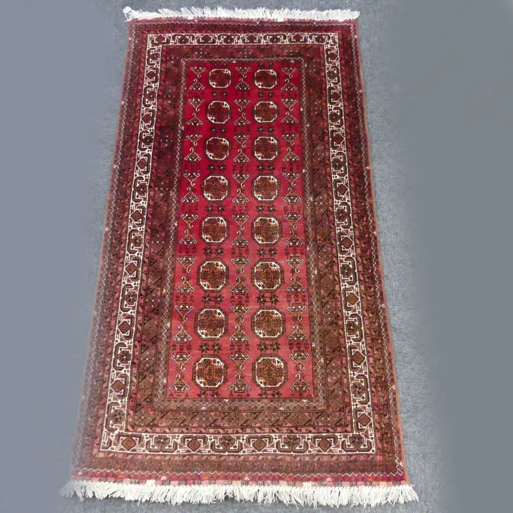 HAND KNOTTED ALL WOOL RUG 2000x1050mm Image 1++
