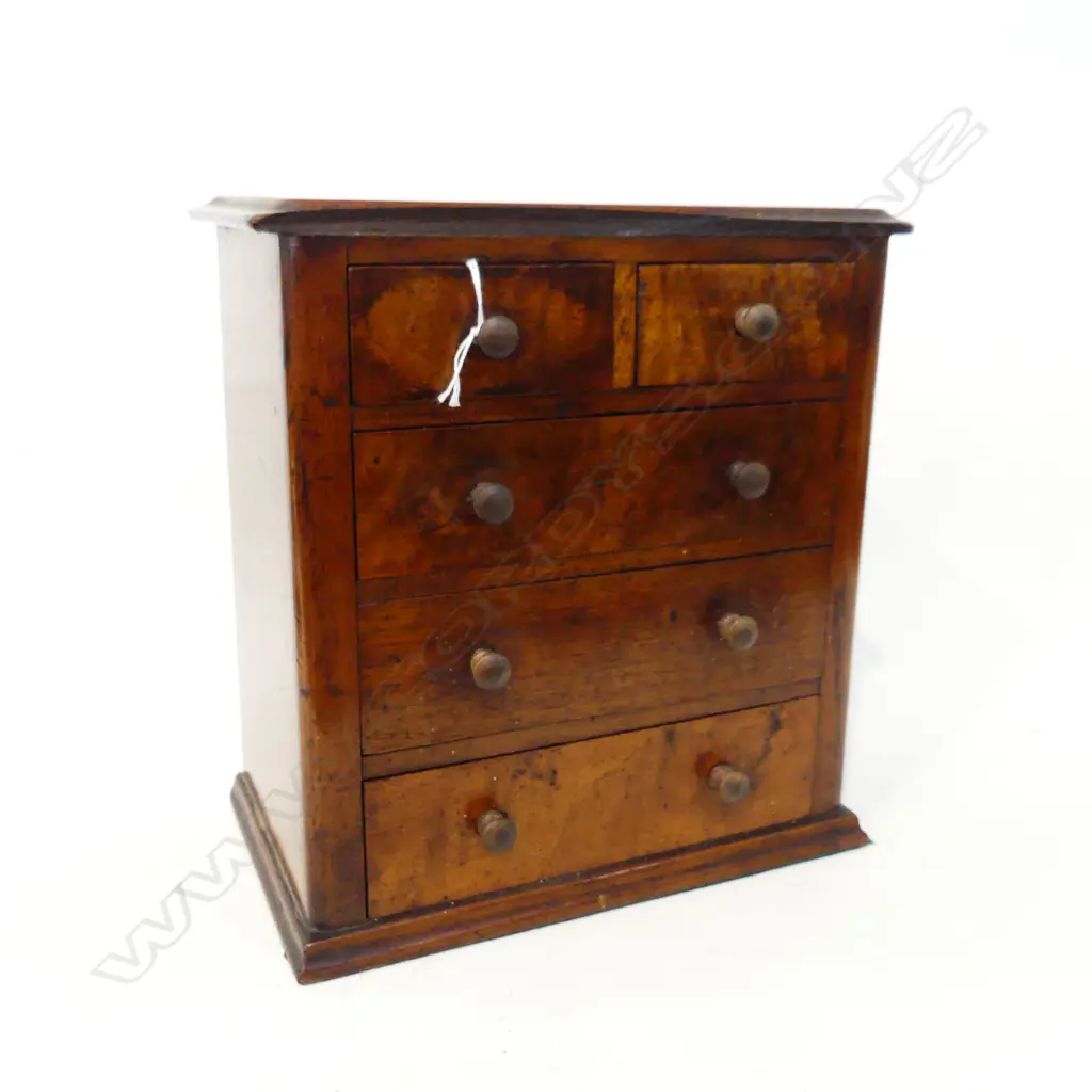 ANTIQUE MAHOGANY APPRENTICE CHEST 255x145x270mm Image 1++