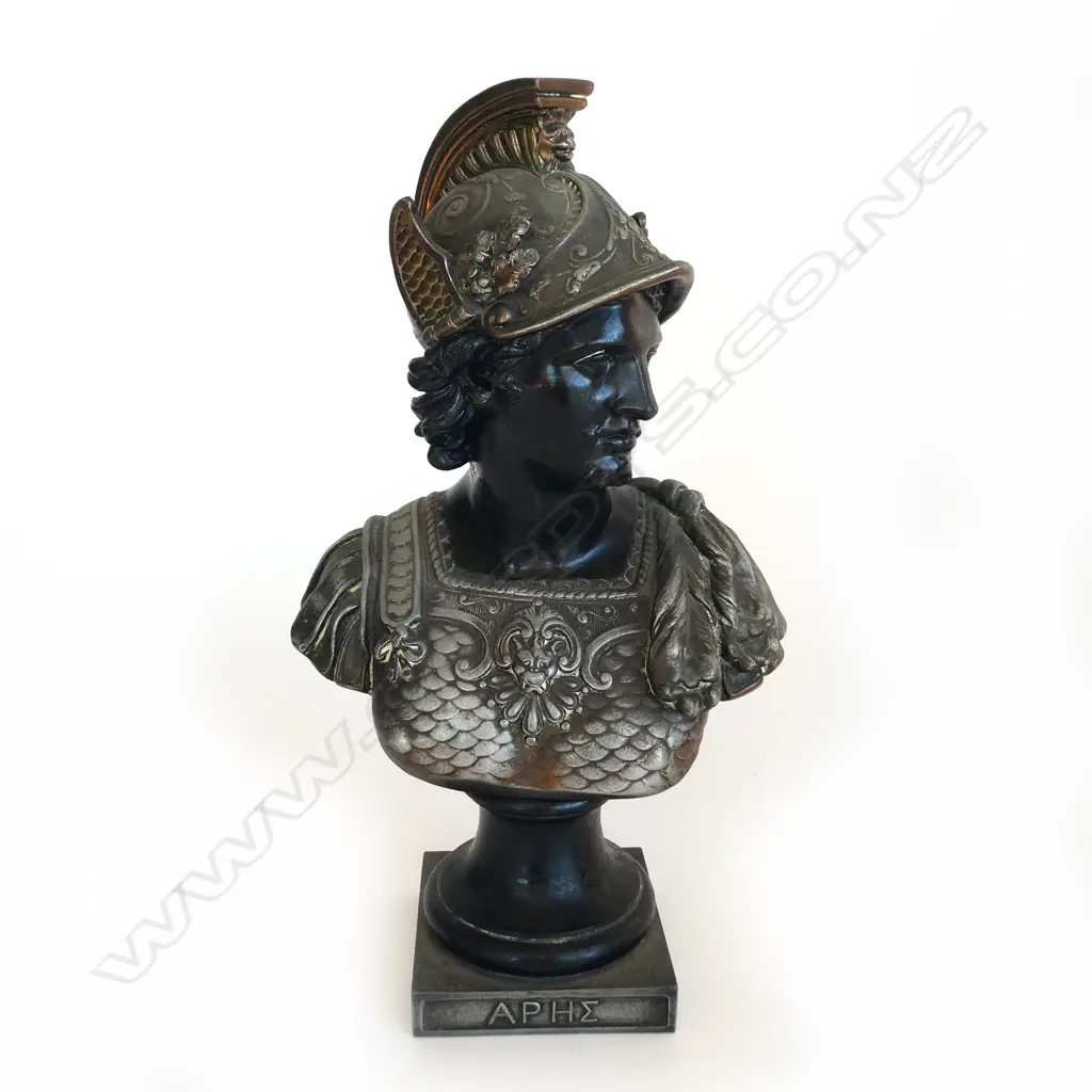 BRONZE GREEK WARRIOR BUST, H.360mm Image 1++
