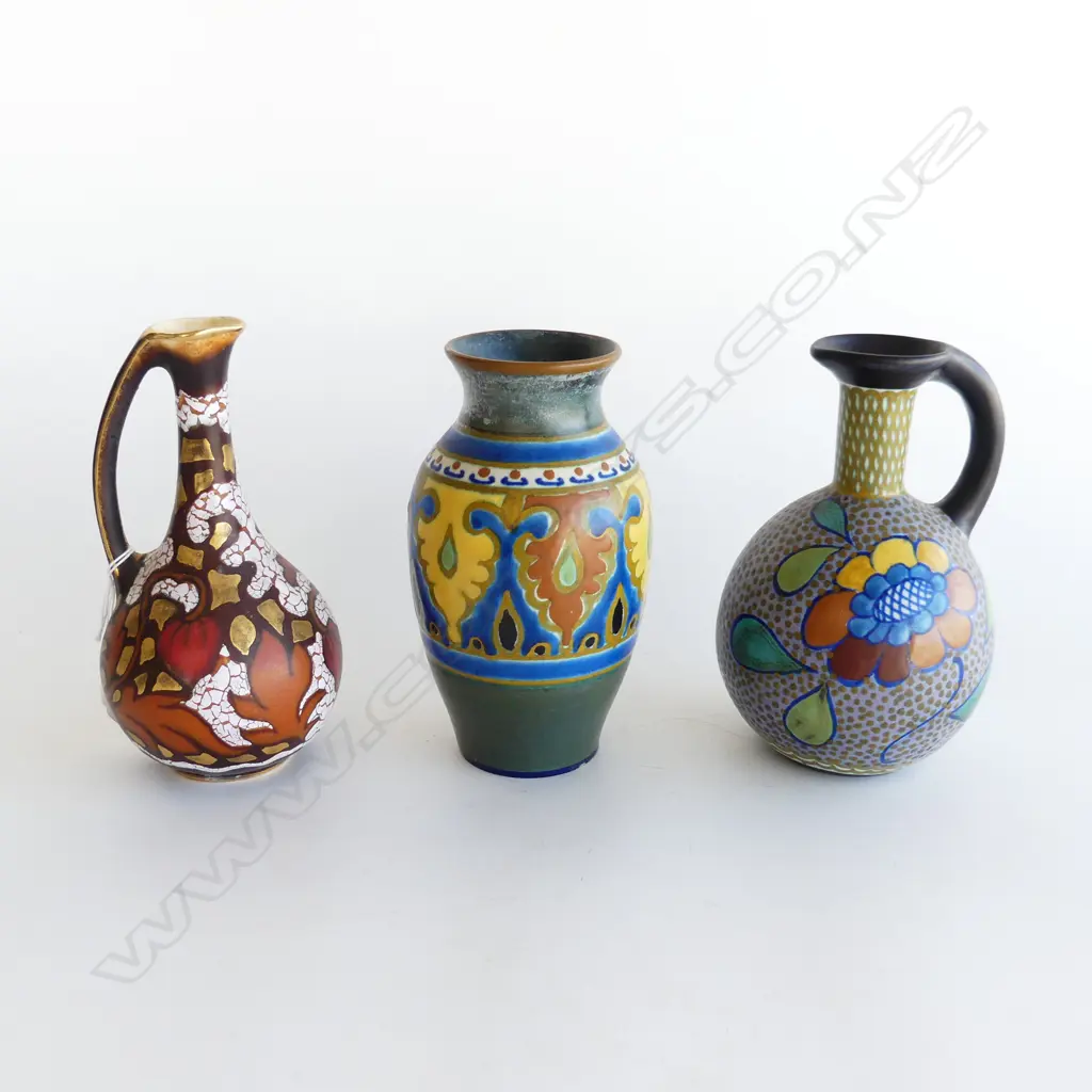 3 PCES GOUDA; 2 JUGS & VASE H.175mm Image 1++