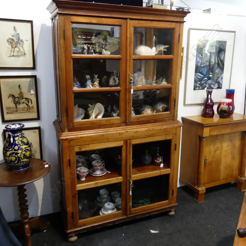 LG 2 PART GLAZED WOODEN CABINET 1110x460x1910mm Image 1++