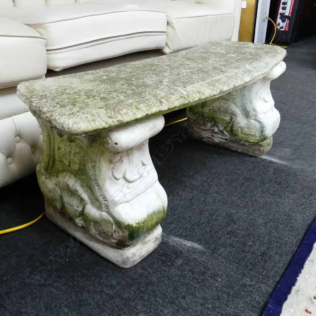 3 PART CONCRETE GARDEN BENCH 1030x350x370mm Image 1++
