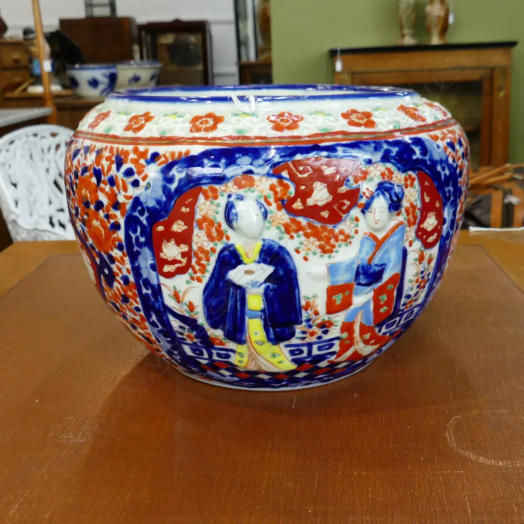 LG ORIENTAL IMARI JARDINERE 260mm dia Image 1++