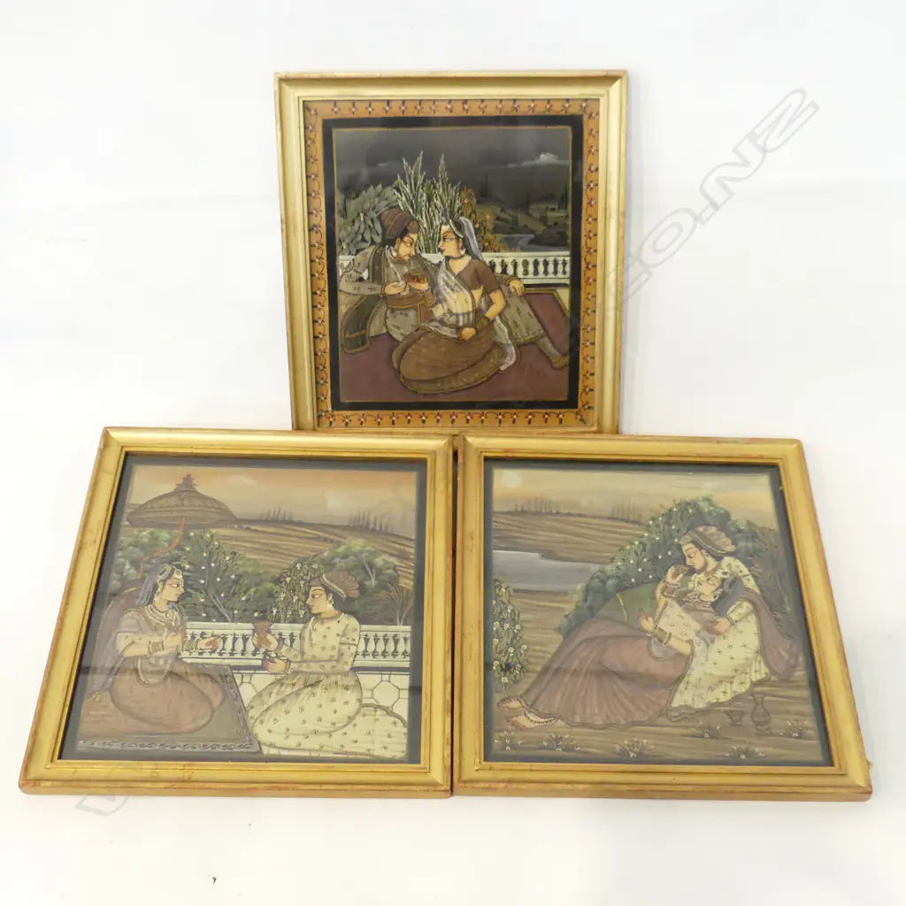 3 ETHNIC FABRIC PAINTINGS 255 x 230mm Image 1++