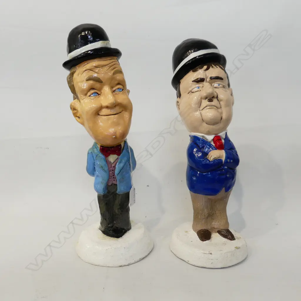 LAUREL & HARDY STATUES - CAST PLASTER H420mm Image 1++