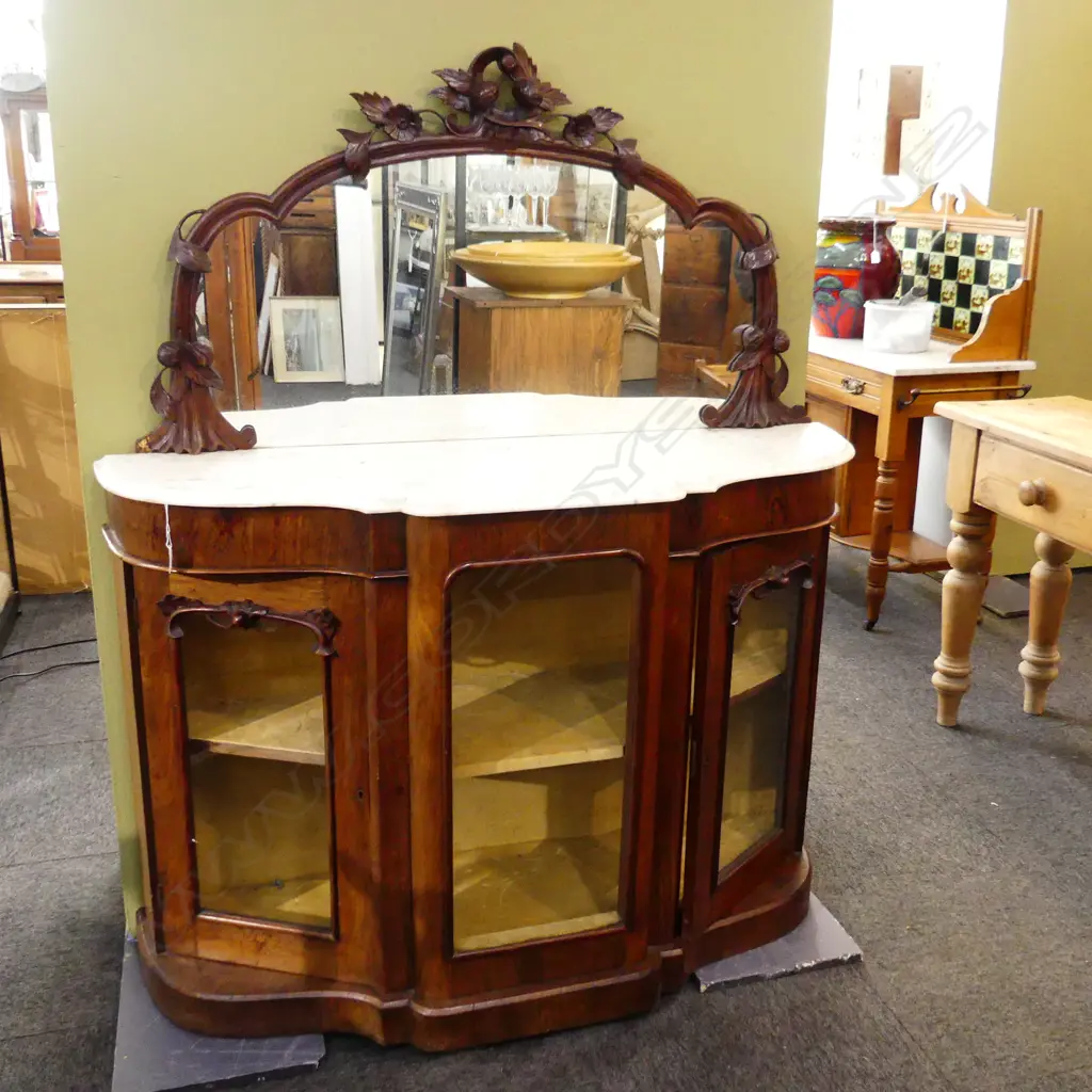 VICTORIAN MARBLE TOPPED SIDEBOARD  Image 1++