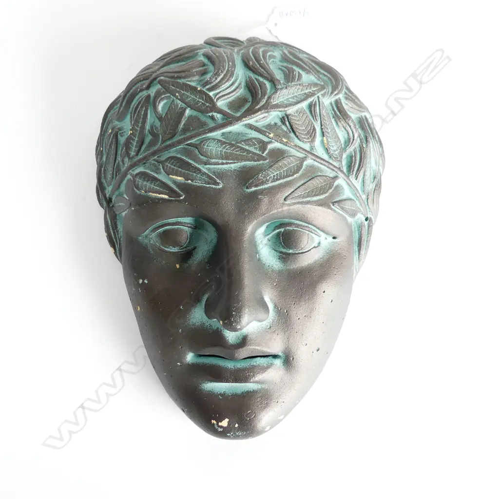 BRONZED PLASTER CAST ROMAN HEAD L 260 MM SHOWING SOME WEAR Image 1++