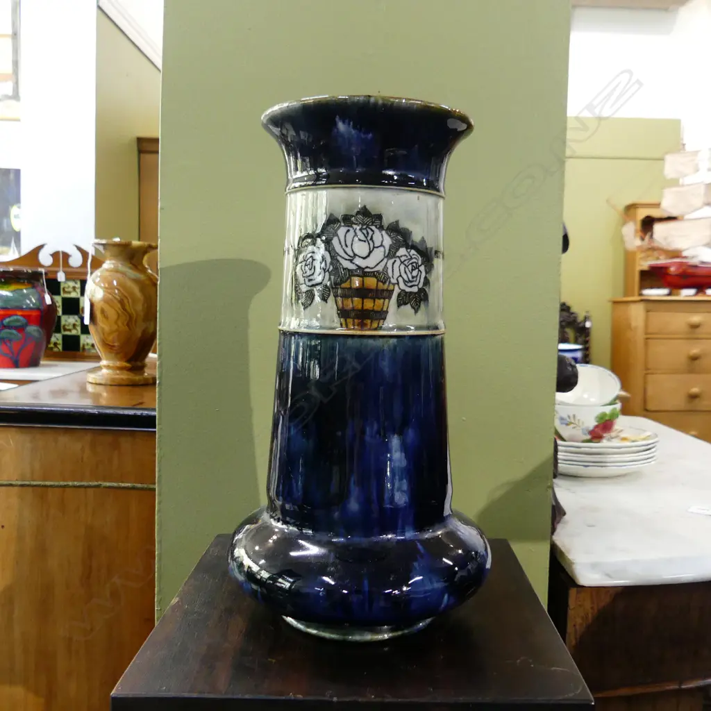 An Art Deco Royal Doulton vase tapering baluster shape Image 1++