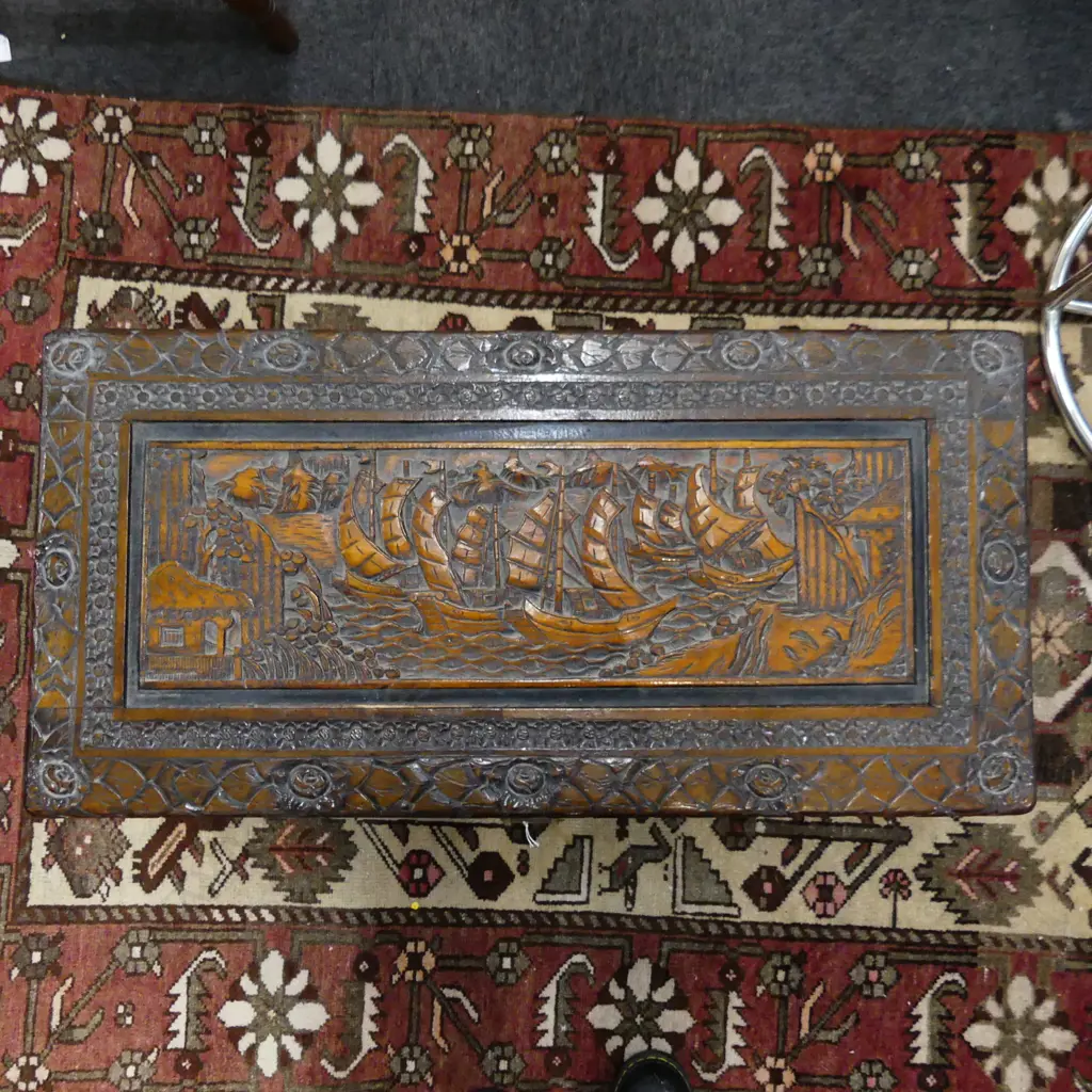 CHINESE CARVED CAMPHOR CHEST 880x430x460mm Image 1++