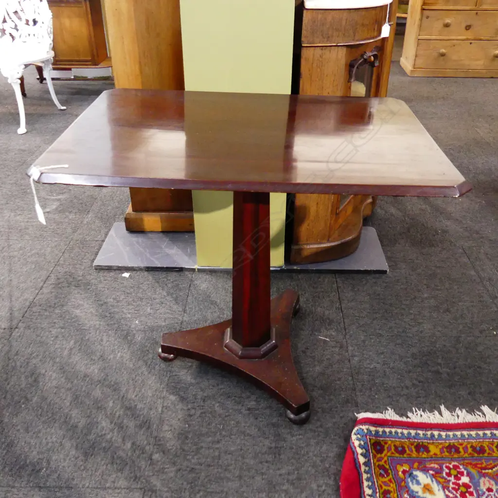 ANTIQUE MAHOGANY TILT TOP PEDESTAL TABLE 780x545x685mm Image 1++