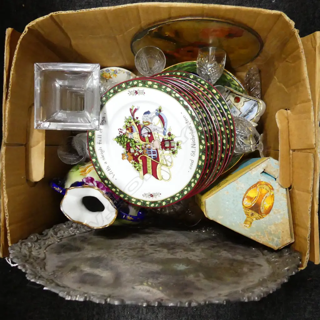 BOX LOT ASST. CHINA & CRYSTAL ETC Image 1++