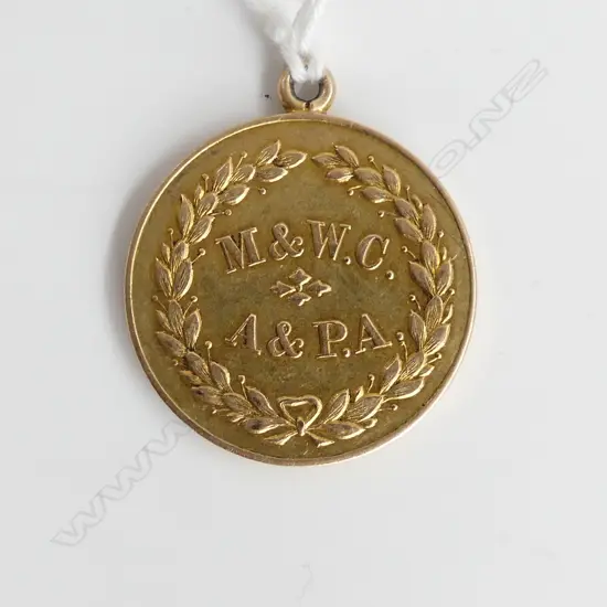 15ct GOLD M & W.C. agricultural & pastoral medal M. McDowall medal 1923 10.26gms