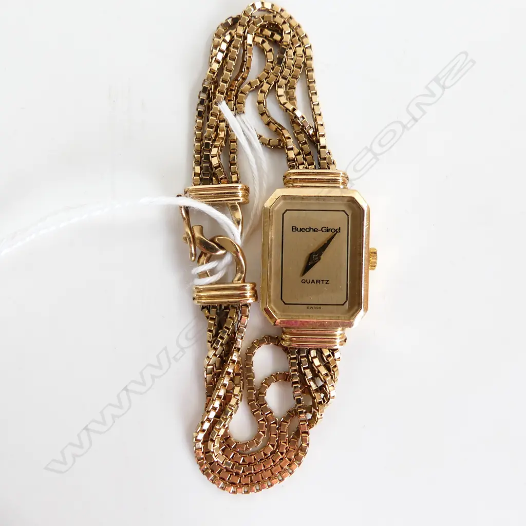 9CT BUECHE-GIROD LADIES QUARTZ WRIST WATCH 18.5 GRAMS Image 1++