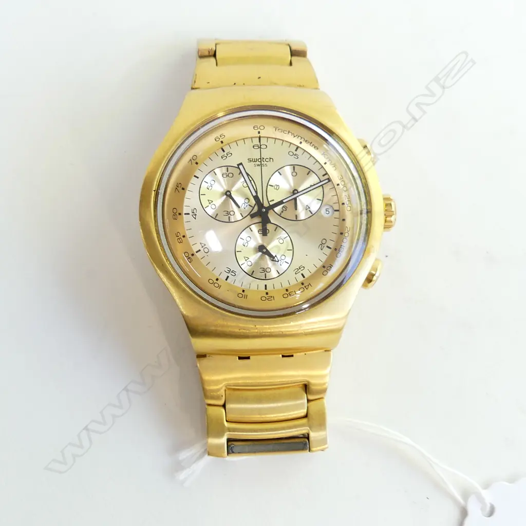 SWATCH GENTS WRIST WATCH - GOLD FINISH Image 1++