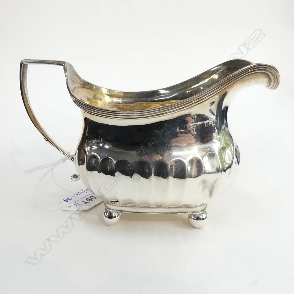 GEORGIAN STG SILVER CREAM JUG, DENTS MARKS WORN 170 GRAMS Image 1++