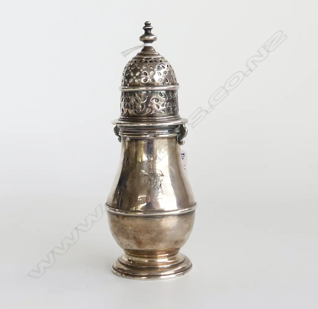 GEORGIAN STG SILVER SIFTER MARKS WORN H.160mm 255 GRAMS... Image 1++