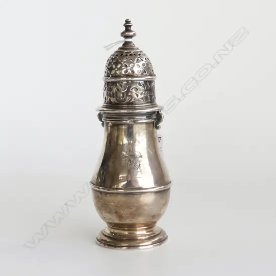 GEORGIAN STG SILVER SIFTER MARKS WORN H.160mm 255 GRAMS...