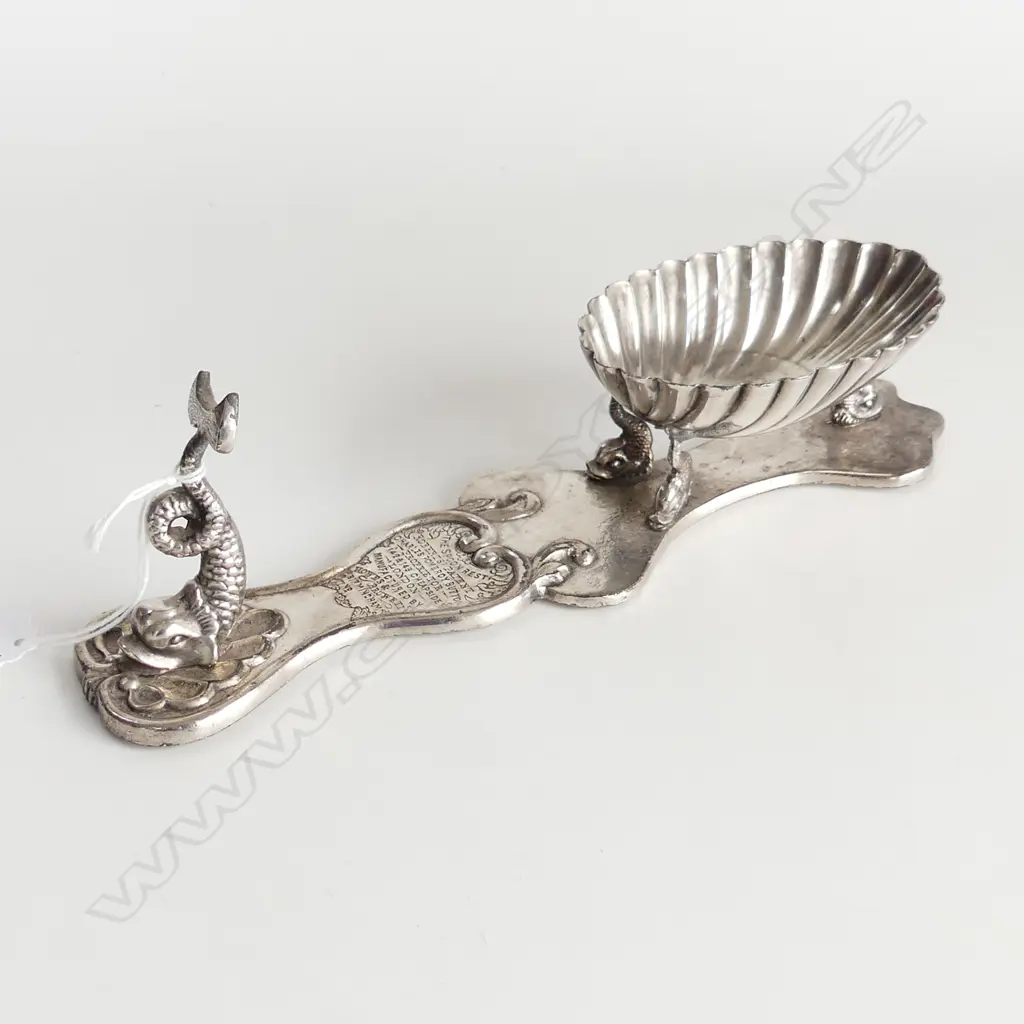 RARE VICTORIAN SILVER PLATED ROBERTS PATENT SPOON REST, L. 250mm... Image 1++
