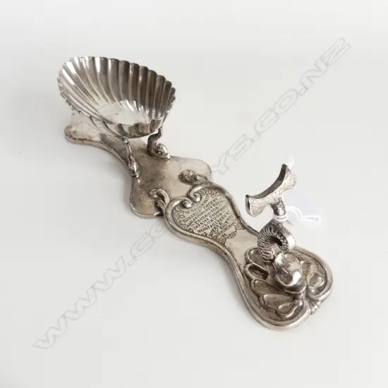 RARE VICTORIAN SILVER PLATED ROBERTS PATENT SPOON REST, L. 250mm...