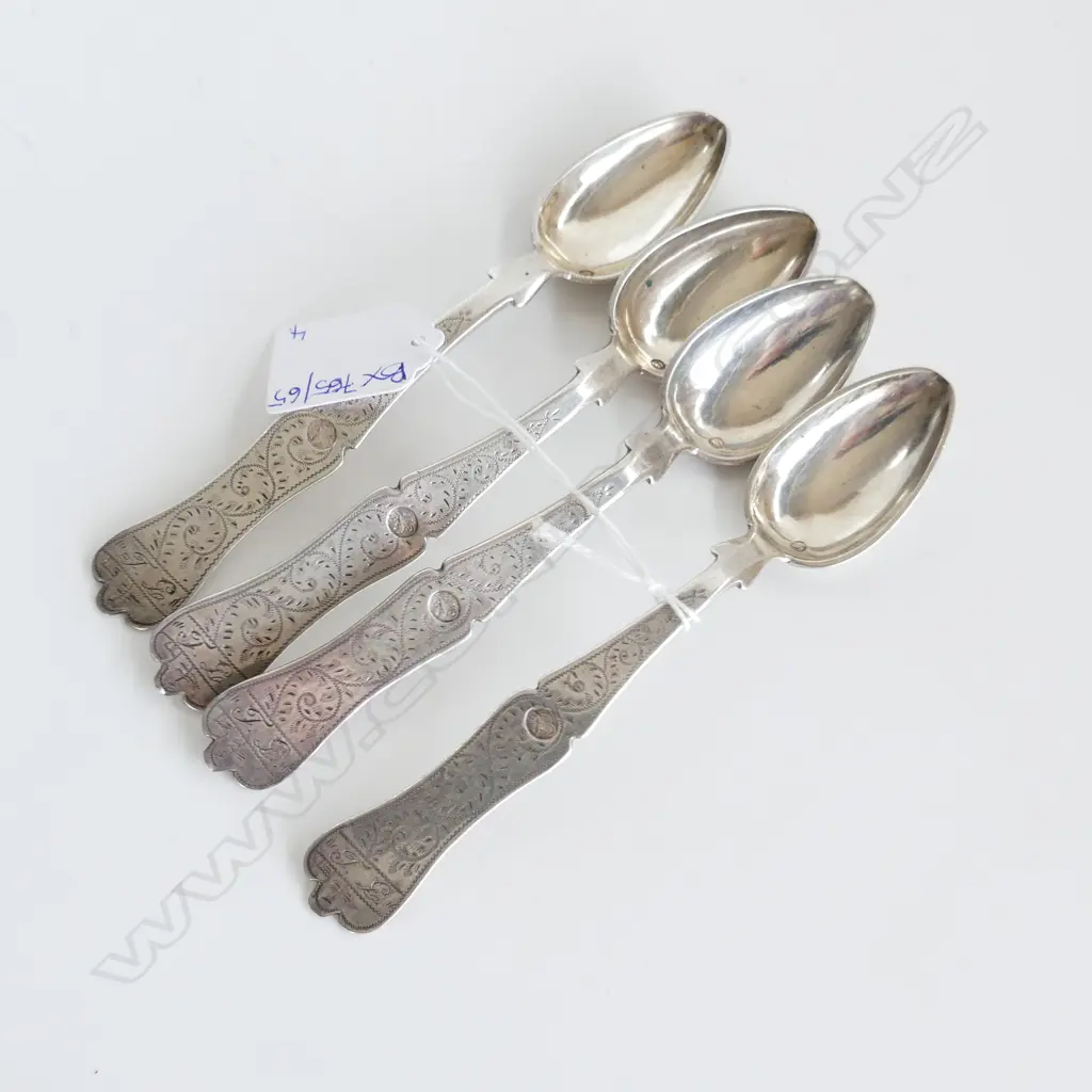 4 TURKISH SILVER SPOONS L.165mm 138 GRAMS Image 1++