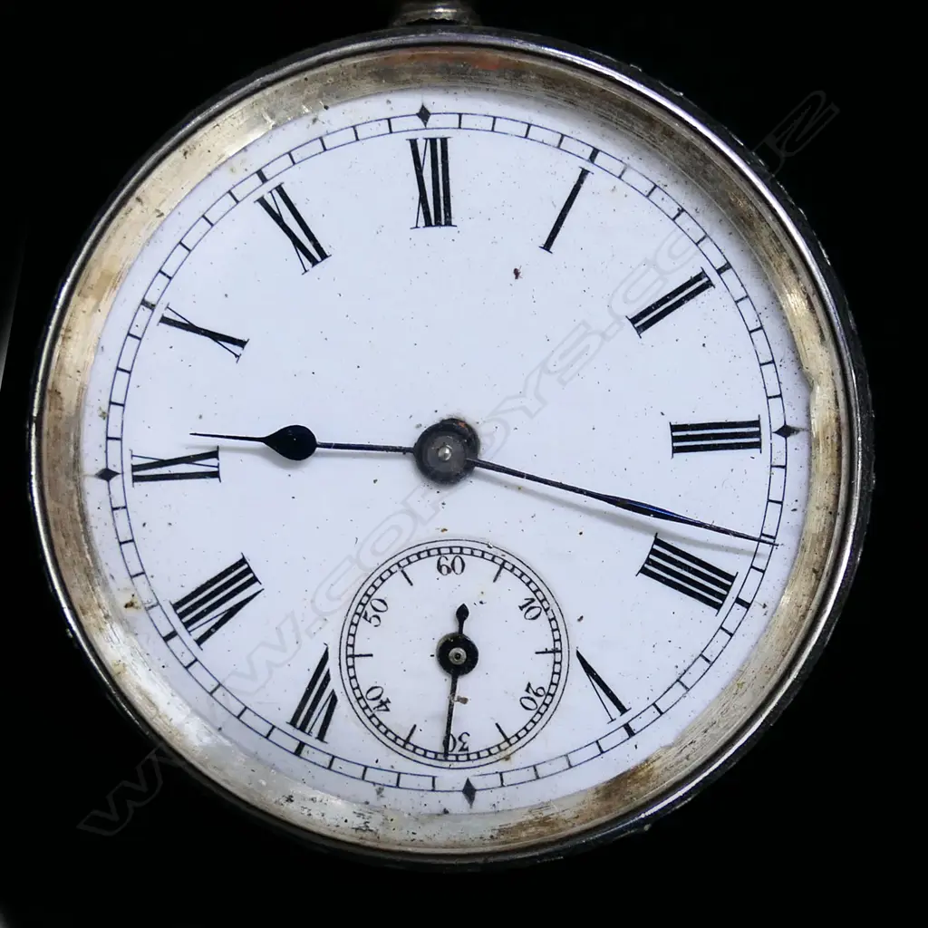 3 PCES SILVER; VESTA, FOB WATCH & CHAIN 83 GRAMS Image 1++
