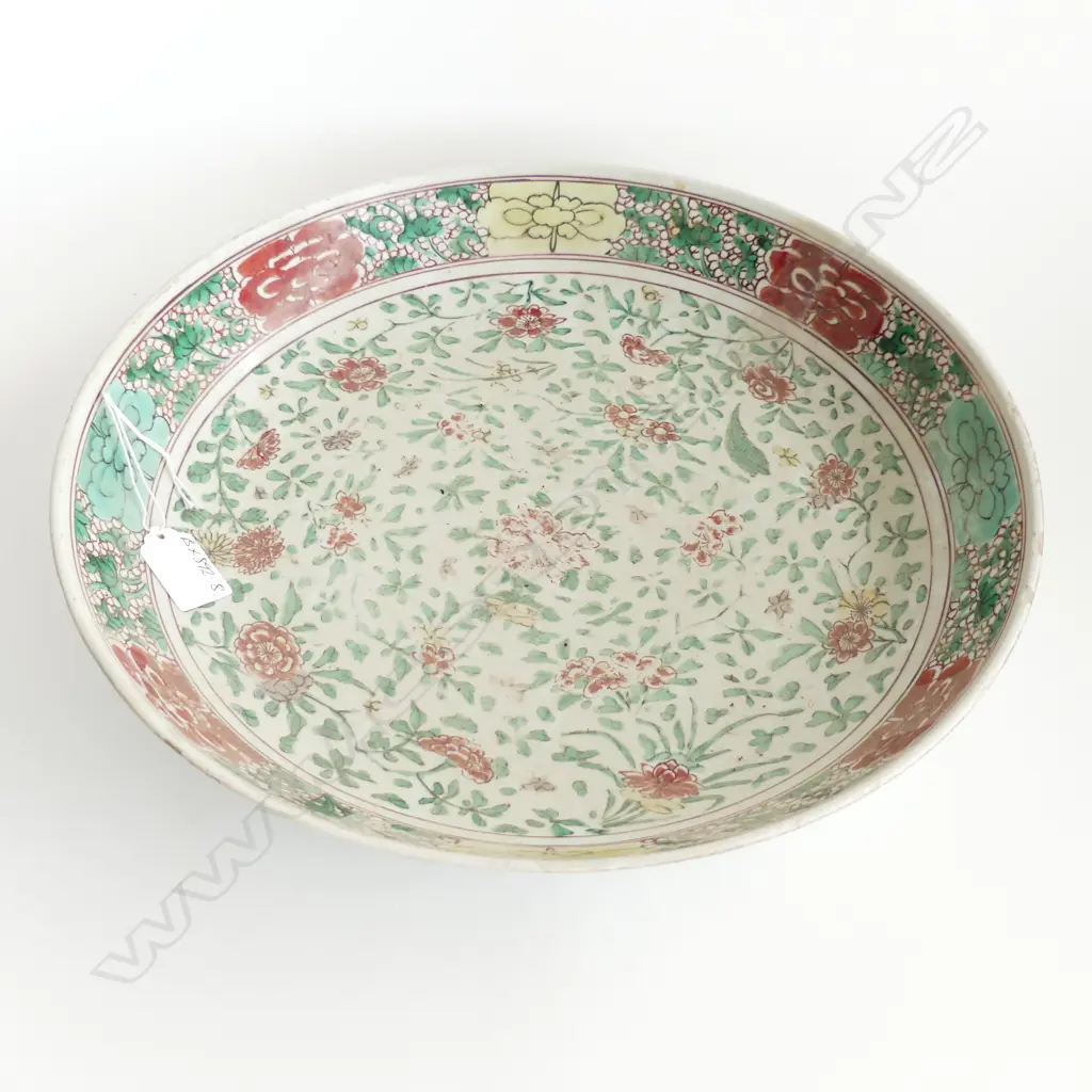 OLD LGE CHINESE PORCELAIN DISH some faults Dia.355mm Image 1++