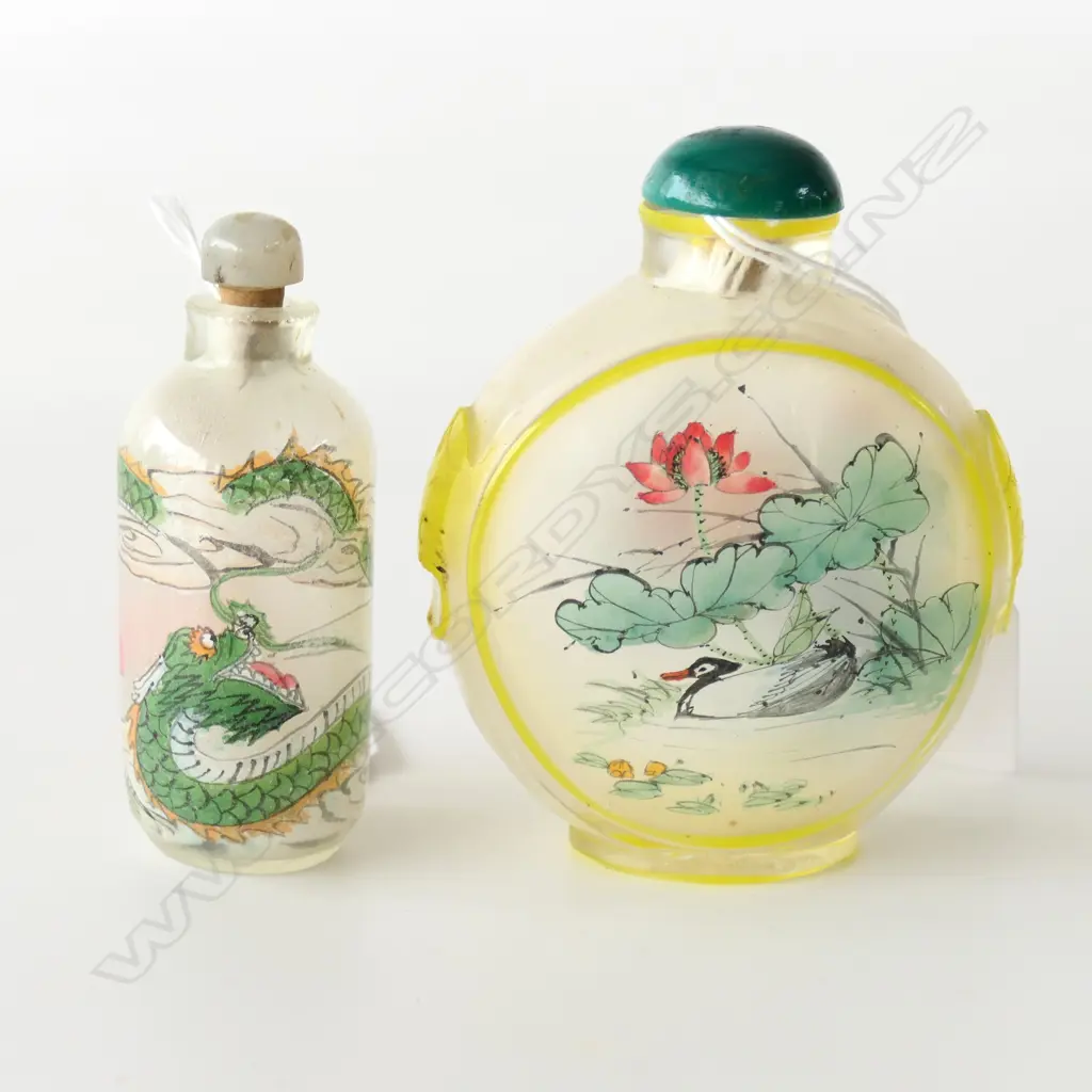 2 INSIDE PAINTED CHINESE SNUFF BOTTLES Image 1++