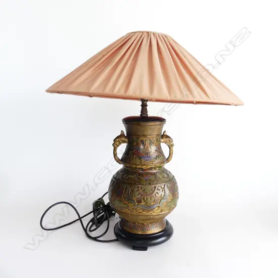 VINTAGE CLOISONNÉ  TABLE LAMP, H. 560mm