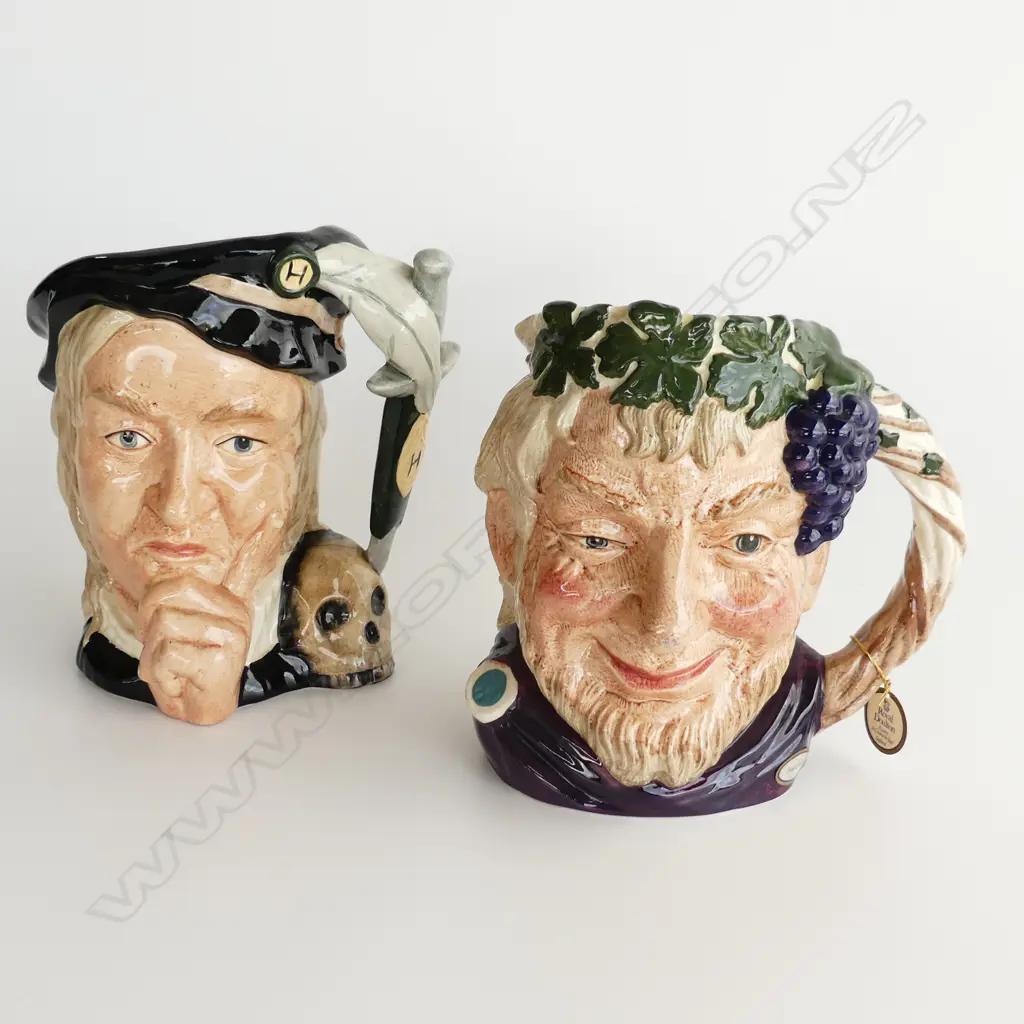 2 LARGE ROYAL DOULTON CHARACTER JUGS,’BACCHUS’ AND ‘HAMLET’ Image 1++