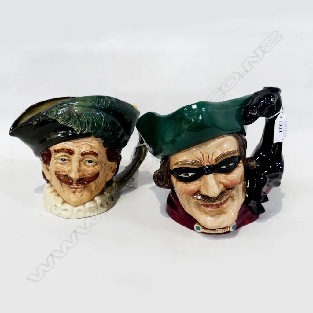 2 RD LARGE SIZE CHARACTER JUGS DICK TURPIN & THE CAVALLER H180MM Image 1++