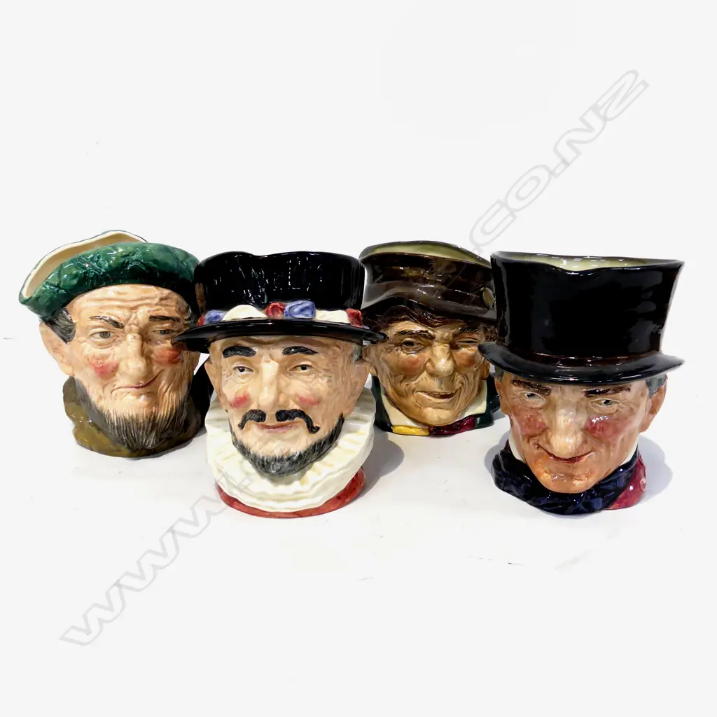 FOUR LARGE ROYAL DOULTON CHARACTER JUGS. BEEFEATER PADDY JOHN PEEL AND AULD MAC. Image 1++