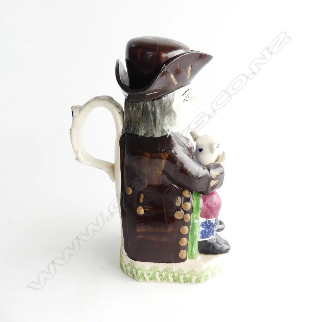 OLD ENGLISH TOBY JUG, LATE 18TH/EARLY 19THC, LID CRACKED BUT USUALLY ABSENT, H. 260mm Image 1++