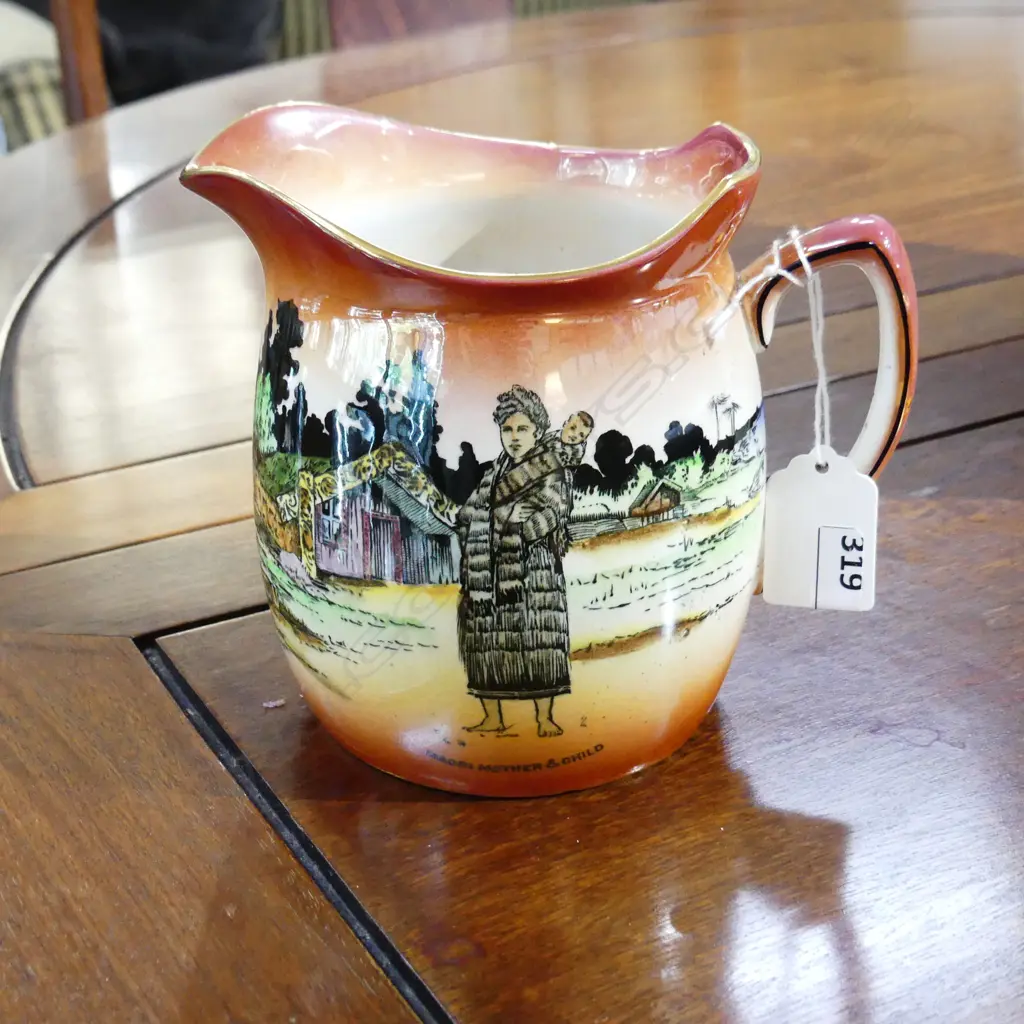 GRIMWADES 'MAORI WARE' JUG - MOTHER & CHILD H.130mm Image 1++