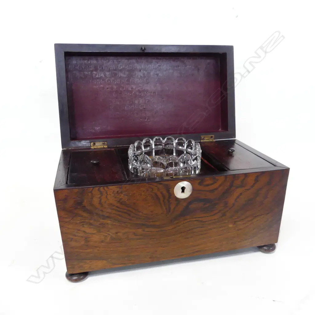 ANTIQUE MAHOGANY TEA CADDY 280x150x140mm Image 1++
