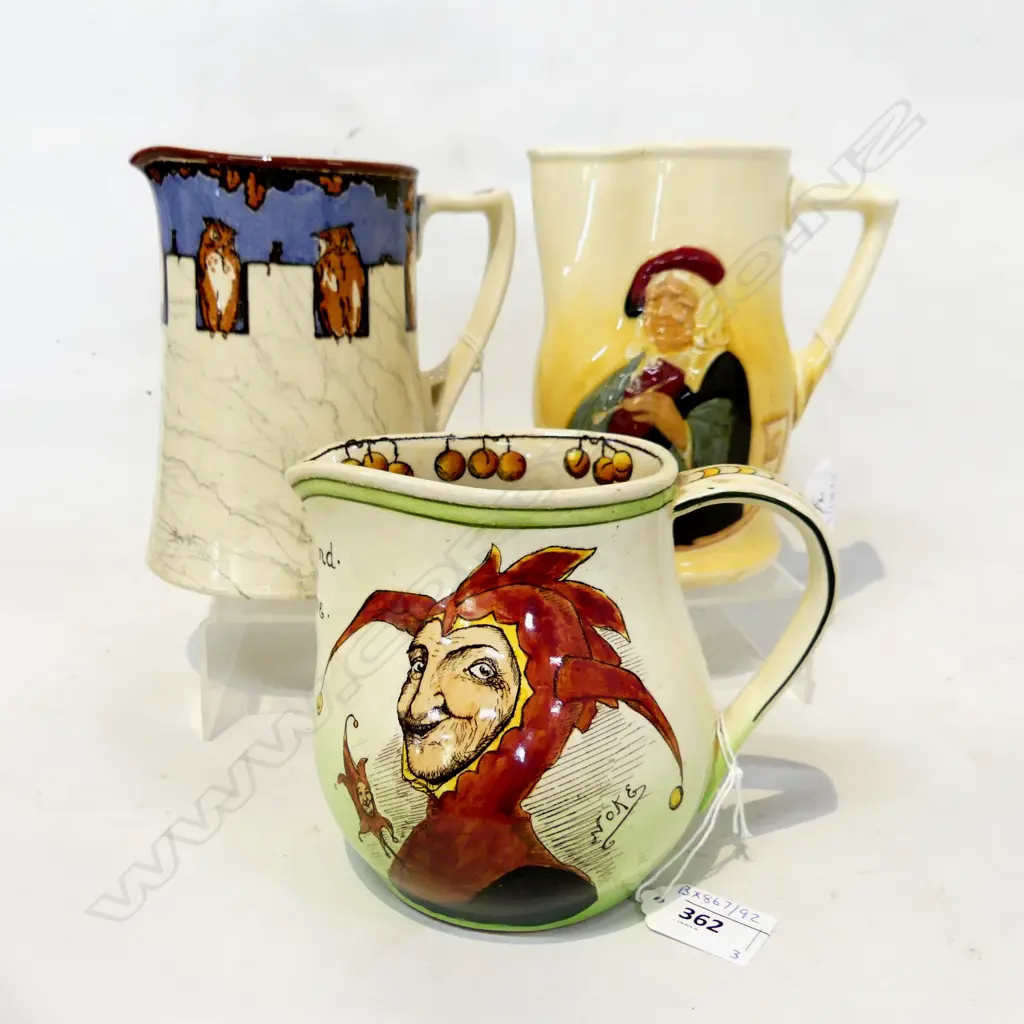 3 RD JUGS JESTER H130MM ARTIST H160MM & OWL PAT H160MM Image 1++